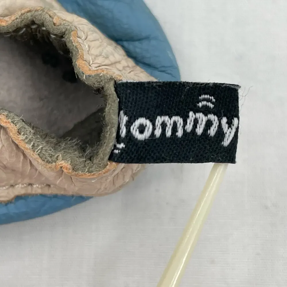 Puppy Shoes Blue Leather Baby Crib Soft Sole Slip On Footware Size 0-6 Months